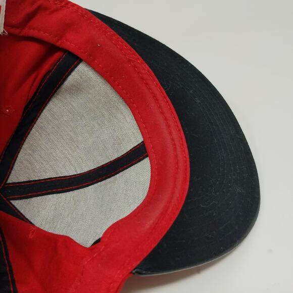 Marvel Deadpool Flat Bill Snapback Hat Embroidered Logo Spell Out Red Black - Picture 9 of 10